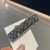 Luxo Leve Cristal Pesado Flor Retangular Veludo Strass Elegante Presilha Lateral Presilha para Franja Presilha BB Grampo para Parte de Trás da Cabeça