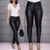 Pantalones de cuero PU de color sólido con nuevo deseo de Amazon, leggings sexys casuales para mujer, comercio exterior, otoño e invierno de 2023