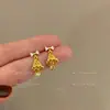 2026 Novos Brincos de Sino de Natal Dourados Moda Colar de Laço Cravejado com Diamantes Design de Nicho Presente de Natal
