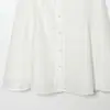 Vestido Corto de Verano Sexy con Escote en V, Botones al Frente, Calado Bordado, Mangas Cortas, Estilo Europeo y Americano, Ceñido a la Cintura, Ajustado, para Vacaciones