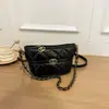 Bolsa de corrente com losangos transfronteiriça de nicho, bolsa balde, bolsa de mão com bordado moderno, estilo pequeno perfume, personalidade, bolsa versátil de ombro único, transversal