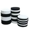 Banda Elástica de Terciopelo de Poliéster de Alta Elasticidad Negra y Blanca de 1-10 cm, Dobladillo de Leggings Cepillado de Nailon Imitación con Alta Elasticidad