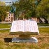 Bienes Reloj de Sol de Talla de Piedra Jade Blanco Chino Antiguo Instrumento de Medición del Tiempo Libros Cuadrados Campus Jardín de Confucio Escultura Adornos