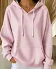 Moletom Feminino Casual com Capuz Estampado em 3D de Manga Longa, Versátil, Novo, Solto, Europeu e Americano, Transfronteiriço, Outono/Inverno 2026, Amazon
