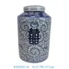 Tarro Cerámico Azul y Blanco con Patrón de Palabras Felices Tapa Tarro de Almacenamiento Tarro de Té Estilo Chino Hogar Decoración de Botella Calabaza con Palabras Felices