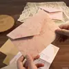 Set de Sobre y Papel de Carta Dorados Textura en Relieve Paisaje Estrecho Estilo Retro Carta de Amor Escrita a Mano Día de San Valentín Sobre con Sello de Cera