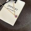 Collar de diamantes redondos para mujer, nuevo diseño de nicho de moda 2024, collar de clavícula con colgante morado de alta calidad