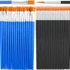 Pincel de pintura a óleo digital infantil com haste de plástico pincel liner de náilon pincel de cabeça chata pincel para pintura em gesso cerâmica pincel para tinta acrílica