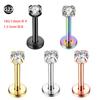 Joyería para Piercings de Aleación de Titanio G23 Tachuelas de Labio Tachuelas de Oreja Amazon Aliexpress 1.5-5mm Circonita 18g