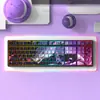 Teclado Mecánico Inalámbrico Bluetooth de Tres Modos 108 Teclas Grabado Lateral Eje Azul Silencioso para Gaming E-Sports Femenino Oficina 75
