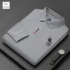 Nueva Camisa Polo de Manga Larga Camiseta para Hombre Otoño e Invierno de Mediana Edad Bordada Casual Moda Estilo Coreano Moderna Camiseta para Hombre