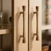 Manija de Latón para Puerta de Gabinete Estilo Francés, Cajón de Puerta de Armario Madera de Nogal Estilo Vintage Bola Redonda Colgante Estilo Chino Nuevo Manija Pequeña