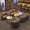 Sofá de Recepção de Negócios de Luxo Leve Combinação de Mesa e Cadeira de Escritório Cabine de Área de Recepção de Lobby de Hotel Minimalista Moderno