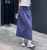 Falda de Diseño con Doble Bolsillo para Mujer, Nuevo Estilo Verano 2026, Falda de Línea A Holgada Talla Grande con Abertura Ins
