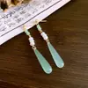 Nuevos Pendientes de Borla de Gota de Agua Estilo Chino, Pendientes de Moda Populares con Estilo Nacional, Pendientes Nicho Estilo Chino Cheongsam, Venta al por Mayor Hechos a Mano