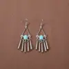 Novos Brincos de Tendência Nacional Estilo Chinês Estilo Antigo para Mulheres, Brincos Longos com Franja de Prata Xizang Estilo Palácio Retro, Joias para Orelha Estilo Étnico