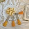 Conjunto de Faca, Garfo e Colher de Queijo Ins, Super Fofo Faca de Manteiga, Espátula para Cream Cheese, Garfo, Colher, Colher de Bolo de Sobremesa, Garfo para Frutas
