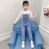 Tirantes para Niña Pantalones Vaqueros de Primavera y Otoño para Niños Pantalones para Niña Estilo Coreano Pantalones para Niños Grandes Ropa de Abrigo Portabebés