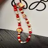 Cadena para Teléfono Móvil con Cuentas Frescas de Verano Llavero Hecho a Mano con Cuentas Paquete de Expresiones Lindas Decoración Colgante Ccd Nueva Tendencia