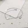 Pulseira S999 Prata Pura Estilo Floresta Gato e Peixe Fresco e Fofo para Mulheres, Estilo Pequeno Fresco com Design de Gato e Peixe Cravejado com Diamantes, Fashionável e Versátil
