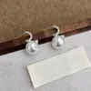 Pendientes Colgantes de Perla con Circonita en Forma de C y Aguja de Plata, Estilo Vintage Sencillo, Pendientes de Lujo Ligero de Nicho para Mujer