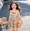 Vestido Floral de Verano para Niñas 2026 Nuevo Estilo Encaje para Niños Estilo Pastoral Falda de Algodón Vestido de Princesa para Niña Pequeña