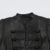 Venta al por mayor transfronteriza 2026 estilo europeo y americano moda casual chaqueta con cuello mao efecto piel y botón de nudo para mujer K526253