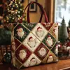 2026 Nuevo Bolso Tote Acolchado de Moda Navideño Estampado Digital Transfronterizo Bolso de Algodón Casual para el Trabajo