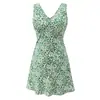 Venta al por mayor Verano 2026 Nuevo Estilo Europeo y Americano Vestido Verde Estampado de Mujer Ajustado 26495 Color de la Foto Corte Holgado