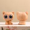 Talla de madera de Thuja, ojos grandes, ojos de estrella, gato, creativo, lindo, mascota, gato de la suerte, bricolaje, bolso, llavero, colgante, accesorios