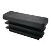 Tapón de tubo cuadrado largo de acero inoxidable, tapón interior de plástico, tapón rectangular a prueba de polvo, accesorios para muebles, mesas y sillas, fabricantes de cubiertas de pie de PE