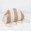 Bolso de Mano de Punto Rayado, Bolso de Mahjong, Versátil Portátil para el Día a Día, Tejido con Clip de Almacenamiento, Bolsa de Maquillaje, Gran Capacidad