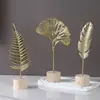 Decoração de Casa Criativa de Luxo Leve Folha de Ginkgo Sala de Estar Armário de Vinho Armário de TV Varanda Mesa de Escritório Decorações de Metal