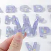 Punto Transfronterizo Resina Morada Corazón Lentejuelas 26 Letras Llavero Colgante Accesorios para Joyería DIY