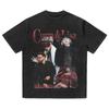 LAZADA cross-border high street lavado distressed estampa de manga curta camiseta na moda hip hop hip hop top comércio exterior atacado