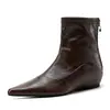 2196-2 Botines de Tobillo Delgados de Piel Suave Estilo Francés Nuevos 2026 para Mujer con Aumento Interno de Altura de 5 cm y Punta Fina