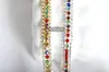 Corrente de Strass Soldada com Garras de Três Fileiras 8+16+8, Corrente Densa de Strass Galvanizado, Corrente de Strass Versátil, Corrente de Strass para Costura à Mão DIY para Joias