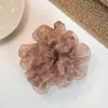 Goma para el pelo retro floral estilo coreano con un toque de alta gama, accesorio para el pelo dulce y versátil, elegante goma para el pelo esponjosa, tocado de organza