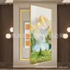 Pintura Decorativa Grande da Bacia do Tesouro Dourado para Caixa de Medidor Elétrico, Mural Moderno de Entrada, Pintura de Paisagem para Hall de Restaurante