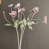 Flores artificiales, pequeñas flores de amapola de un solo tallo, decoración del hogar estilo vintage, sala de exposición, decoración de hotel, accesorios de fotografía