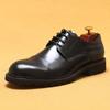 [VIP para] Zapatos formales de cuero para hombre, de tres piezas, de piel de vaca, informales, de negocios, con punta redonda, suela gruesa y brillantes.