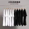 Camiseta de Algodón de Xinjiang 230g Algodón Pesado Manga Corta para Hombre y Mujer Parejas Media Manga Verano Blanca Cuello Redondo Camiseta Básica Holgada