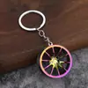 Chaveiro de cubo de roda de carro modificado mais vendido transfronteiriço, redondo, decoração de cubo de roda criativa da Amazon, pingente
