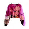 Patrón Transfronterizo Nuevo Grupo Cazador de Brujas K-Pop Sudadera Casual Corta para Chicas Estampado 3D Cuello Redondo Suministro