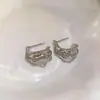 Pendientes Dorados Plegados Estilo Retro de Hong Kong para Mujer, Pendientes Elegantes y Femeninos, Nueva Tendencia de Pendientes de Gama Alta Más Vendidos 2026