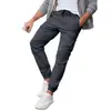 AliExpress 2026eBay Primavera y Otoño Pantalones Rectos Casuales Inteligentes Americanos para Hombre Pantalones de Cordón de Color Sólido Único Venta al por Mayor