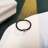 Anillo de Plata de Ley 925 de 4 mm con Cuentas de Plata Hilo Rojo/Hilo Negro Anillo Sentido Avanzado Estilo Frío Simple Estilo Artístico Accesorios para Pulsera