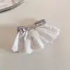Pinza para el pelo con forma de falda y lazo de cinta morada estilo coreano, dulce y elegante, pinza de resorte para sujetar a media altura en la parte trasera de la cabeza, pinza superior, pinza para coleta