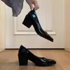 Muy Cómodos de Usar~ Zapatos Sencillos y Elegantes de Tacón Grueso, Estilo Francés, Nuevo Modelo 2026, Tacones Altos Negros Sencillos y Profesionales para Ir al Trabajo