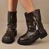 Botines Nuevos Lade 2026 Botines Talla Grande Otoño/Invierno Estilo Británico Modernos Suela Gruesa Apilada Botas Martin Mujer Hermosas